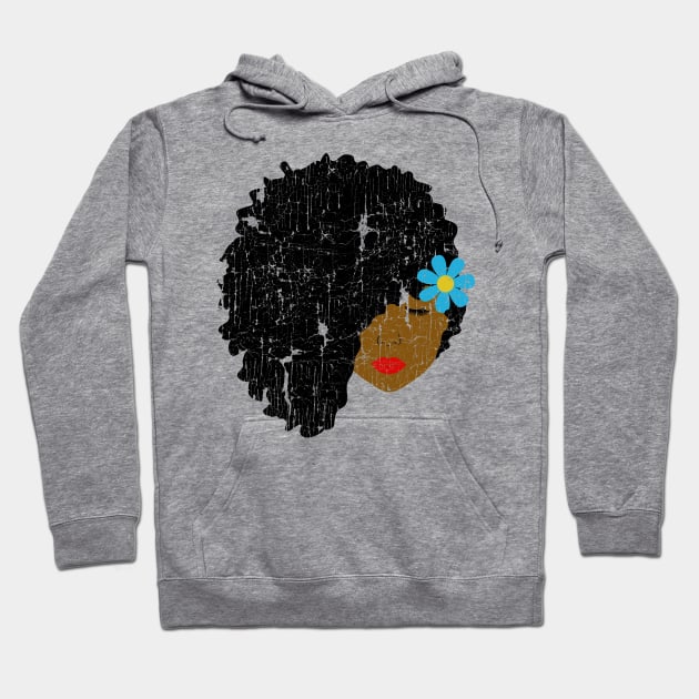 Vintage Side Puff Afro Girl Hoodie by blackartmattersshop